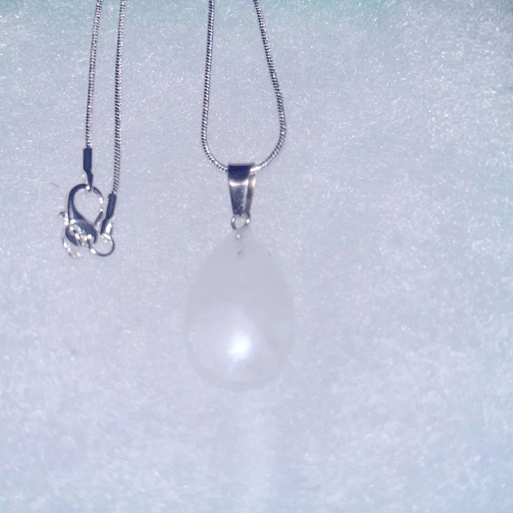 Boho hippie Quartz Crystal Sterling Silver 16” Necklace